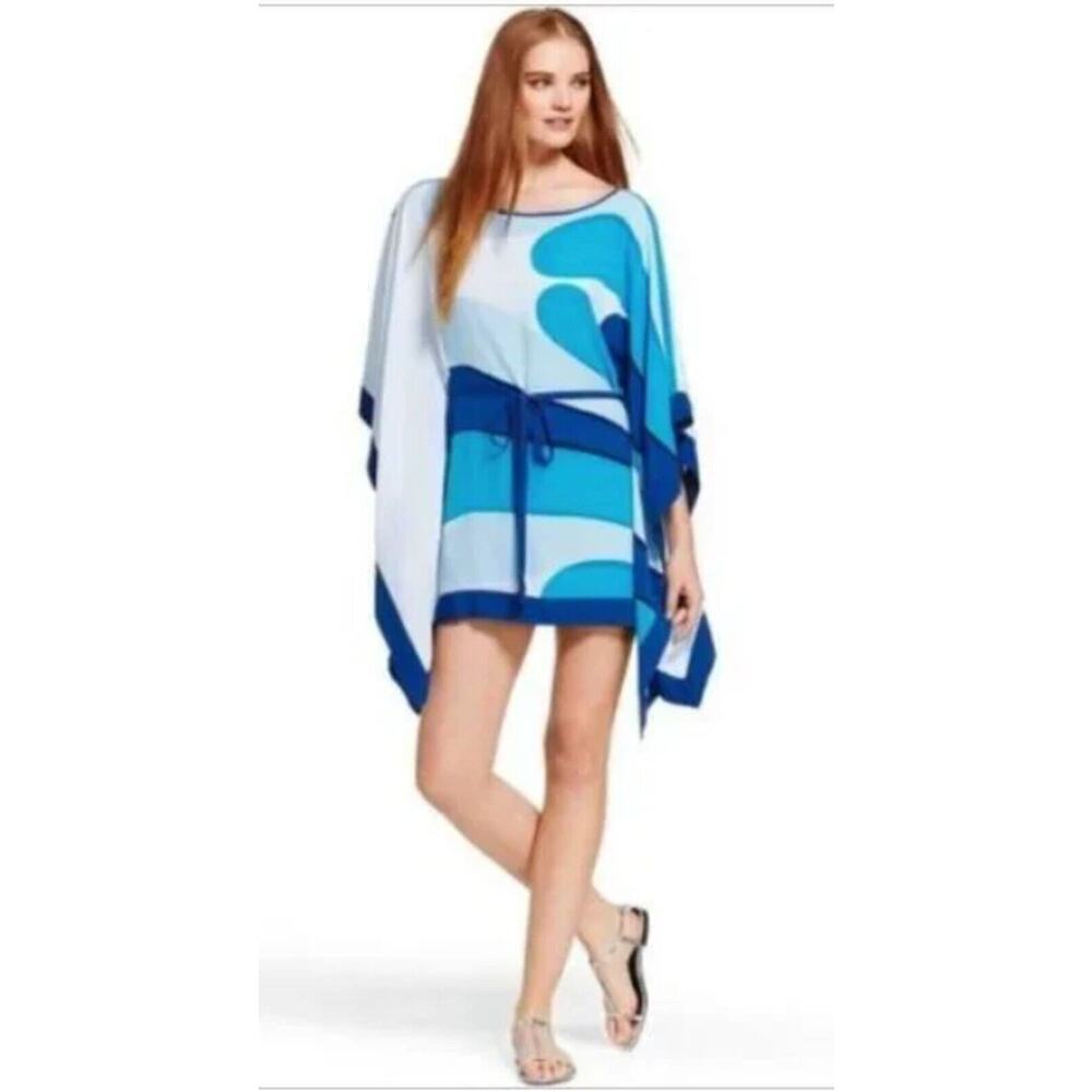 Marimekko for Target Swim Cover Up Poncho Size X/XL Albatrossi Blue Print NWT